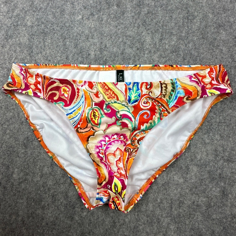 Lauren Ralph Lauren Swim Bottoms Women 8 Multi Paisley LR7DQ93 Bikini Low Rise